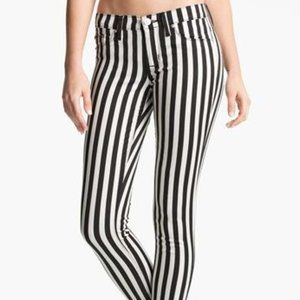 Hudson Krista Super Skinny B&W Stripe Jeans